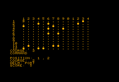 Power Boat game screenshot for Commodore PET